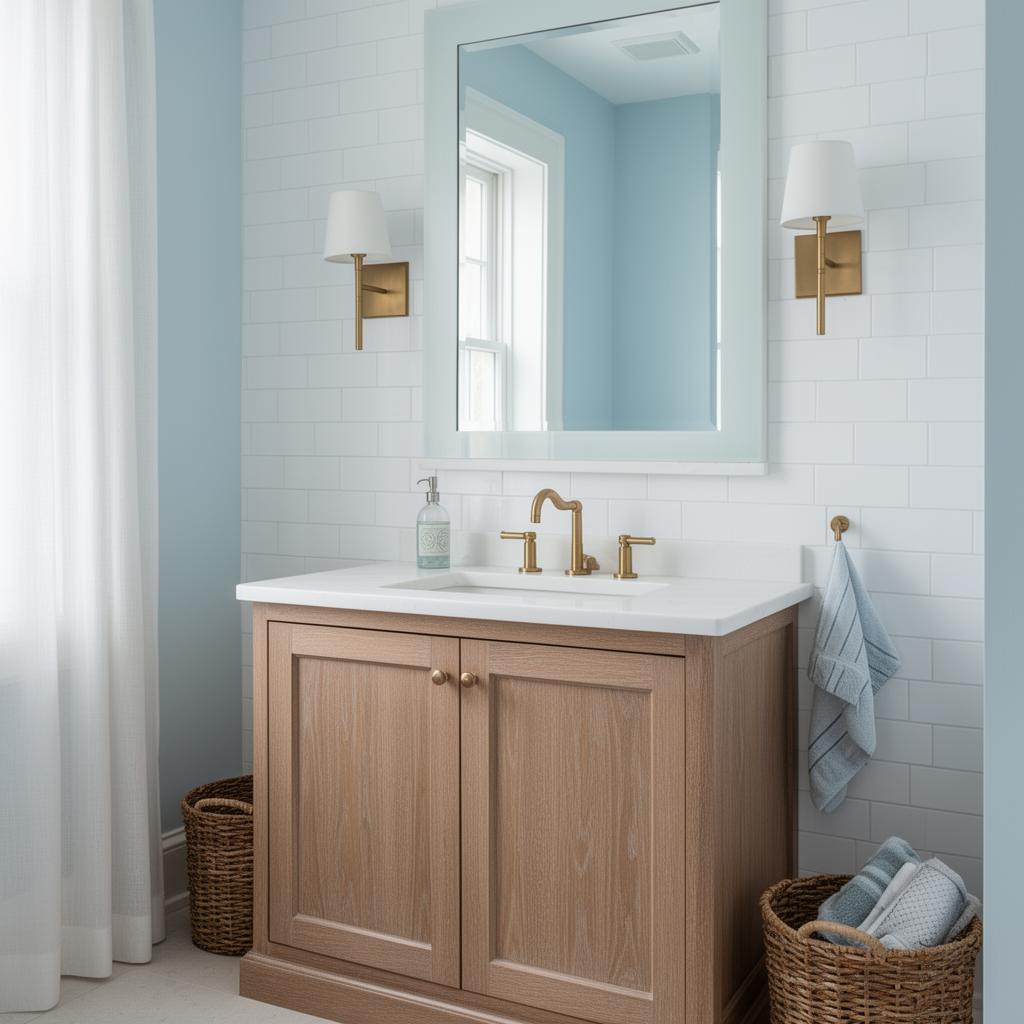 Coastal Hamptons bathroom design inspiration — Sutherland Shire renovation